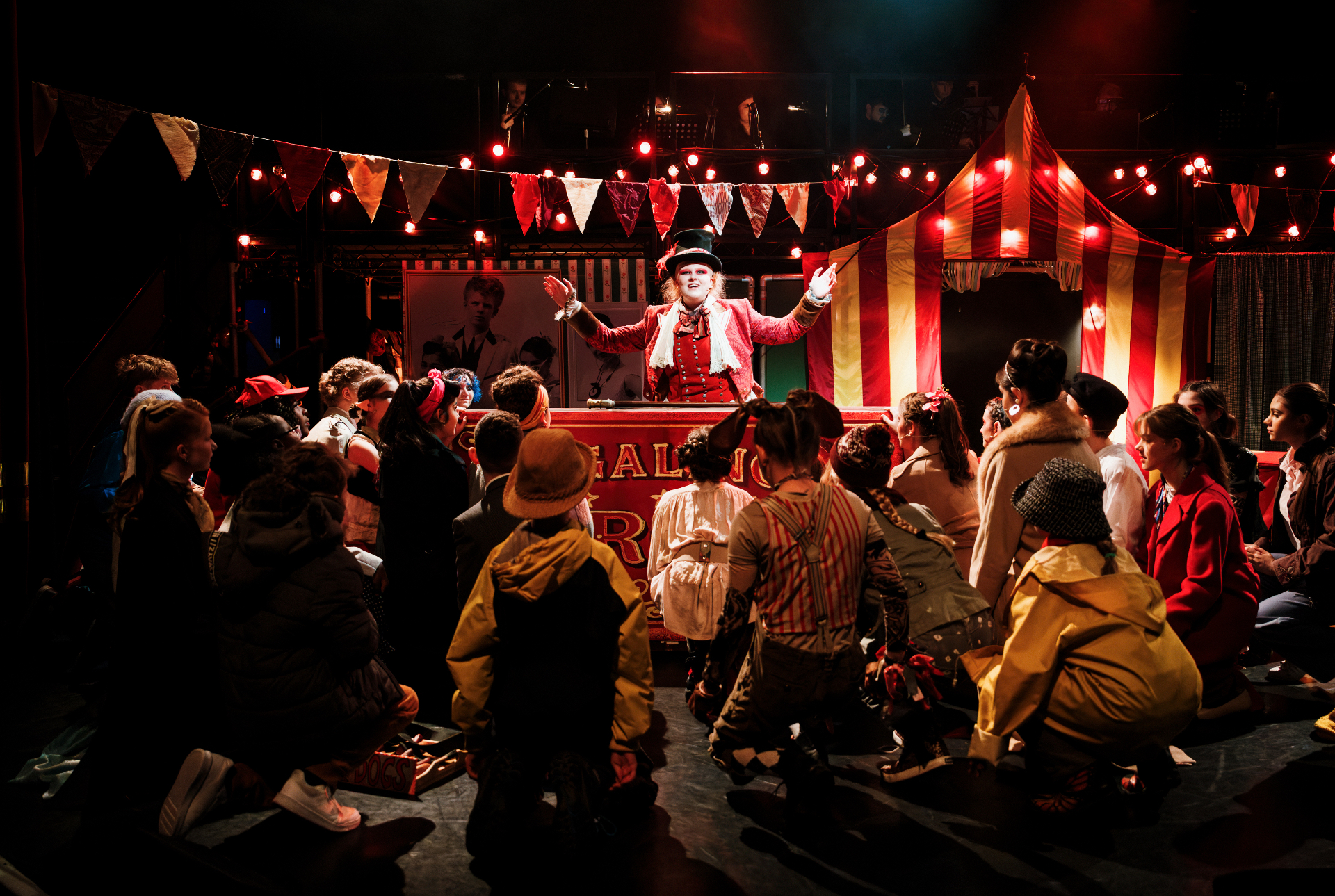 The young company of The Little Zombie Girl gather beneath Ringaling's Goblin Circus tent.